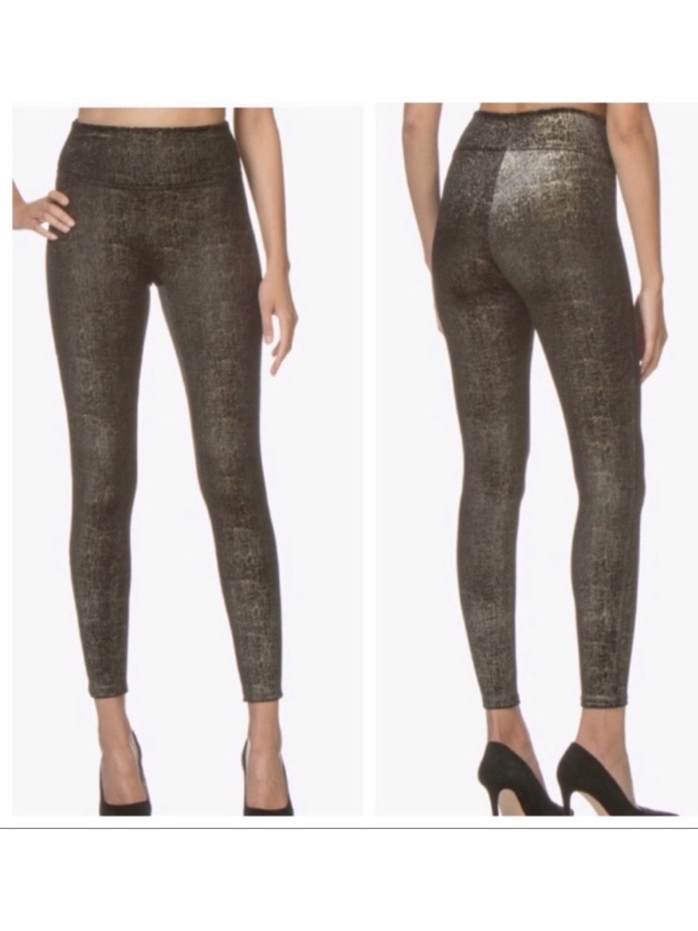 SPANX Metallic Gold High-Waist Leggings